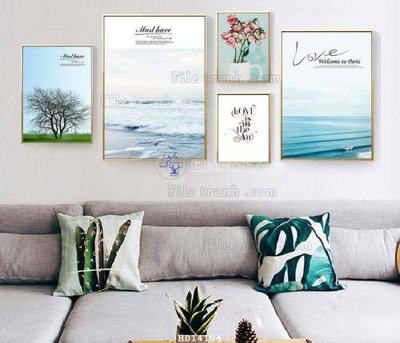 File gốc File bộ tranh treo hiện đại HD14104 (in 3D) cho trang trí