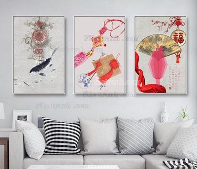 Download file gốc File bộ tranh treo hiện đại HD14163 (in mica) trang trí