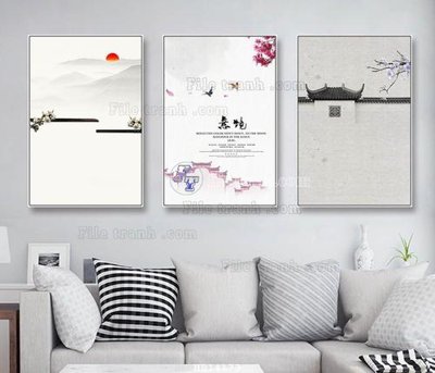 File in mica File bộ tranh treo hiện đại HD14173 (bản gốc) làm vách ngăn
