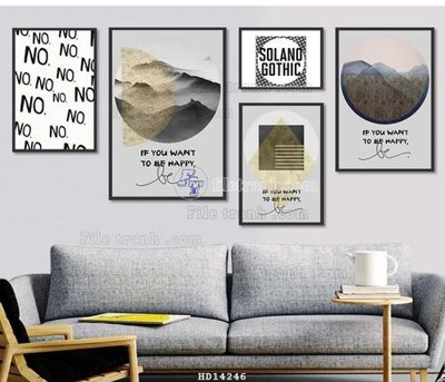 File ảnh File bộ tranh treo hiện đại HD14246 (gốc) in poster