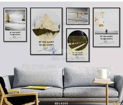 File gốc File bộ tranh treo hiện đại HD14265 (chuẩn màu) cho in offset