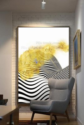 File tranh File bộ tranh treo hiện đại HD14332 (bản gốc) in lụa 5D