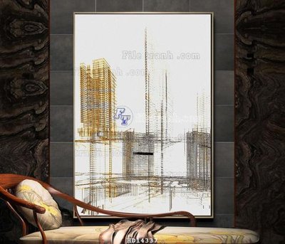 File gốc File bộ tranh treo hiện đại HD14337 (in lụa) cao cấp
