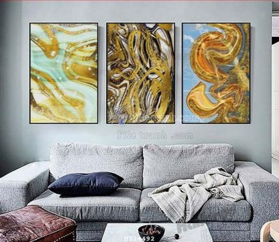 Download file gốc File bộ tranh treo hiện đại HD14492 (in lụa) tranh 3D