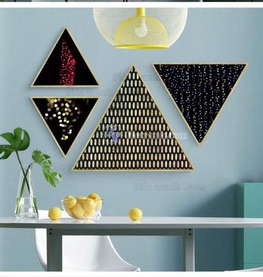 File gốc File bộ tranh treo hiện đại HD14564 (in lụa) hoa văn cổ điển