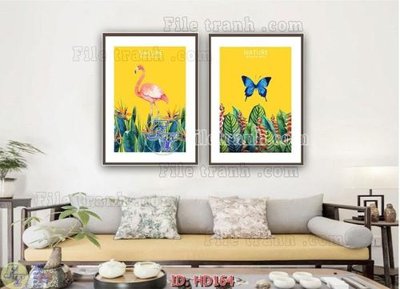 Download file File tranh hiện đại HD164 (gốc) in mica đèn LED