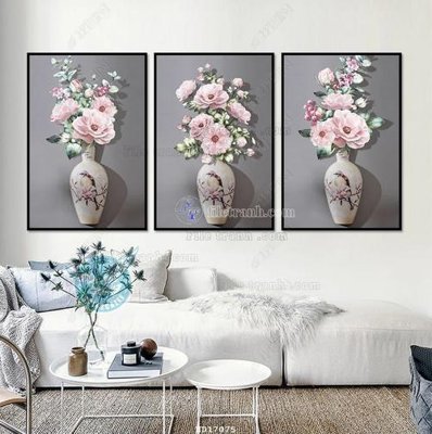 Download file gốc File tranh treo hiện đại HD17075 (in lụa) hoa lá