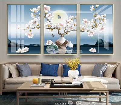 File in trần File tranh treo hiện đại HD17162 (file gốc) hoa văn 3D