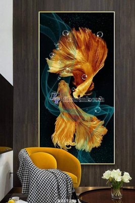 File gốc File tranh treo hiện đại HD17254 (in lụa) hoa văn cổ điển