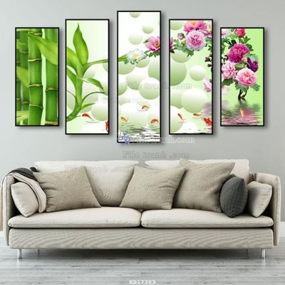 File tranh File tranh treo hiện đại HD17383 (bản gốc) in lụa dán tường