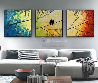 File in trần File tranh treo hiện đại HD17405 (file gốc) xuyên sáng