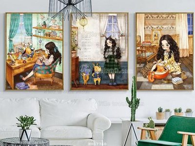 File tranh File tranh treo hiện đại HD17760 (bản gốc) treo quán cafe