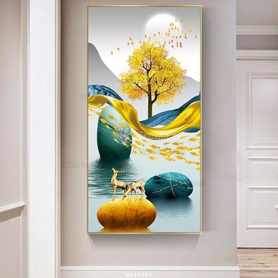 Tải file gốc in lụa File tranh treo hiện đại HD17927 siêu nét