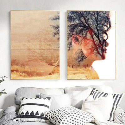 File gốc Tranh trang trí trừu tượng cô gái HD19000 (chuẩn màu) cho in offset