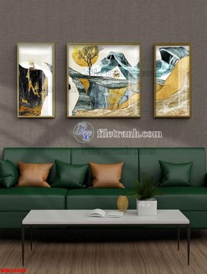 File in lụa File tranh bộ hiện đại HD20066 (phong cảnh) File tranh bộ hiện đại HD20066