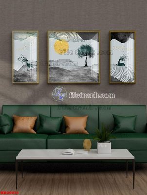 Download file gốc File tranh bộ hiện đại HD20074 (in lụa) hoa lá