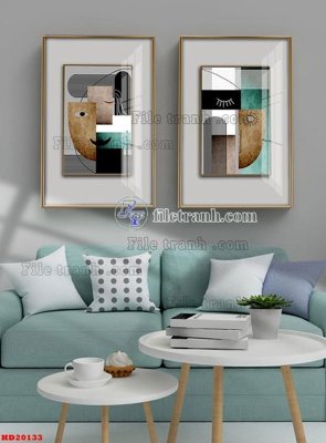 File tranh File tranh bộ hiện đại HD20133 (bản gốc) treo quán cafe