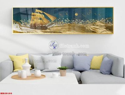 File gốc File tranh bộ hiện đại HD20164 (in lụa) tranh thuận buồm
