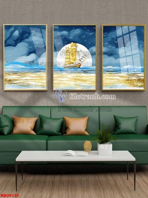 Ảnh gốc file in lụa File tranh bộ hiện đại HD20175 chi tiết