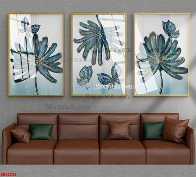 File gốc File tranh bộ hiện đại HD20255 (in lụa) họa tiết 3D