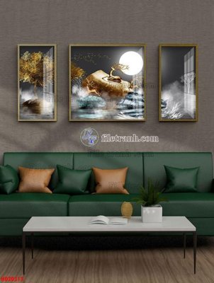 File gốc File tranh bộ hiện đại HD20313 (in lụa) họa tiết 3D