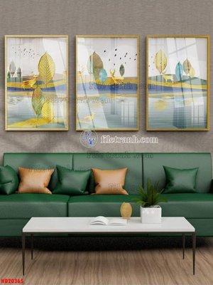 File gốc File tranh bộ hiện đại HD20365 (in lụa) tranh mã đáo