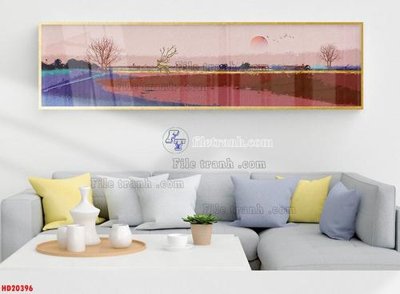 File gốc File tranh bộ hiện đại HD20396 (in lụa) tranh mã đáo