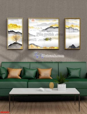 File ảnh File tranh bộ hiện đại HD20425 (gốc) in PP, decal