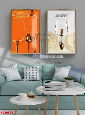 File gốc File tranh bộ hiện đại HD20599 (in mica) làm quà tặng