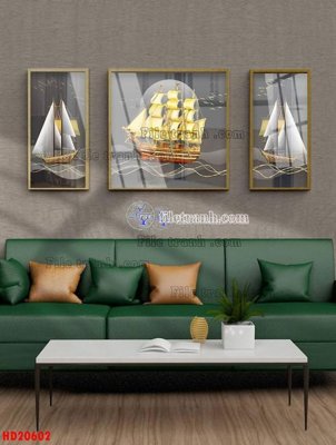 File tranh File tranh bộ hiện đại HD20602 (gốc) in trên kính