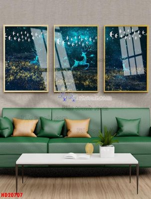 File ảnh File tranh bộ hiện đại HD20707 (gốc) in decal dán tường