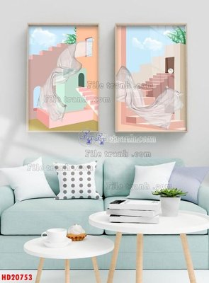 File tranh in trần 3D File tranh bộ hiện đại HD20753 (ảnh gốc)