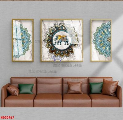 File gốc File tranh bộ hiện đại HD20767 (in 3D) cho trang trí