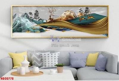 File gốc File tranh bộ hiện đại HD20778 (in ấn) màu sắc trung thực