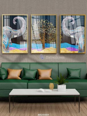 File in trần File tranh hiện đại pha lê gương HD20809 (bản gốc) mây trời