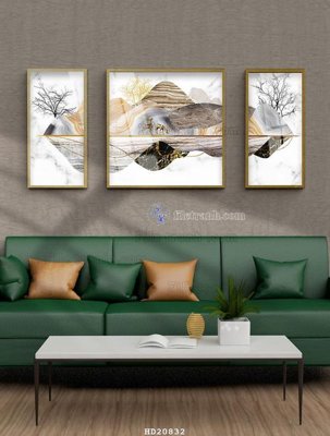 File gốc File tranh hiện đại pha lê gương HD20832 (in lụa) hoa văn cổ điển