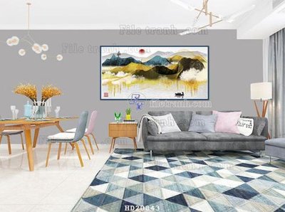 File in trần File tranh hiện đại pha lê gương HD20843 (bản gốc) phong cảnh