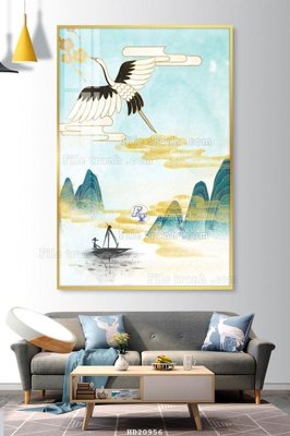 File gốc in tráng gương File tranh hiện đại pha lê gương HD20956 chi tiết