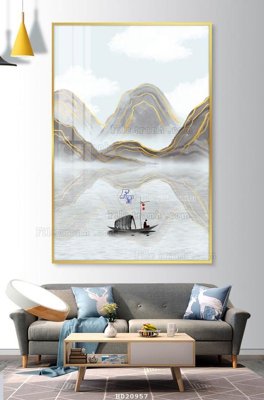 File tranh gốc in trần nhà File tranh hiện đại pha lê gương HD20957 3D