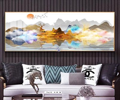 File in mica File tranh hiện đại pha lê gương HD20972 (bản gốc) làm vách ngăn