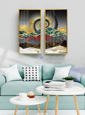 File gốc File tranh hiện đại pha lê gương HD20999 (in mica) làm bảng hiệu