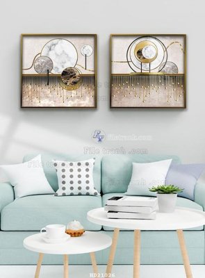 File in lụa File tranh hiện đại pha lê gương HD21026 (tân cổ điển) File tranh hiện đại pha lê gương HD21026