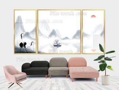 File in trần File tranh hiện đại pha lê gương HD21087 (bản gốc) mây trời