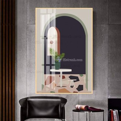 File tranh File tranh hiện đại pha lê gương HD21244 (gốc) in vải canvas