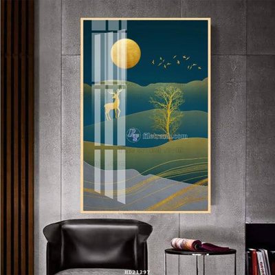 File tranh File tranh hiện đại pha lê gương HD21297 (gốc) chủ đề thành phố