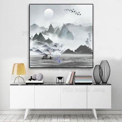 Ảnh gốc File tranh hiện đại pha lê gương HD21340 (độ nét cao) in mica