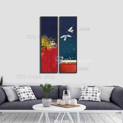 File tranh File tranh hiện đại pha lê gương HD21606 (bản gốc) in lụa dán tường