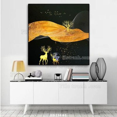 File gốc File tranh hiện đại pha lê gương HD21641 (in tráng gương) sang trọng