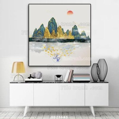 File tranh File tranh hiện đại pha lê gương HD21643 (gốc) in vải canvas