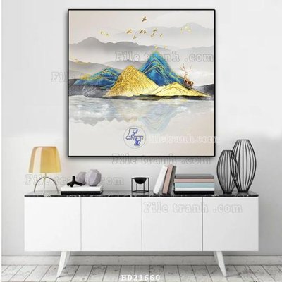 File in lụa File tranh hiện đại pha lê gương HD21660 (tân cổ điển) File tranh hiện đại pha lê gương HD21660